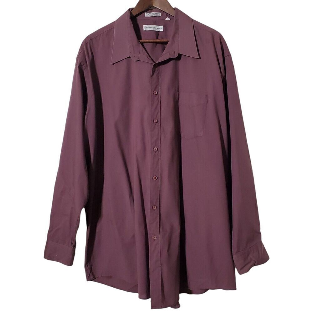 VTG Courreges Homme Shirt Size XL Red Banded Collar Single Needle Stitching Mens